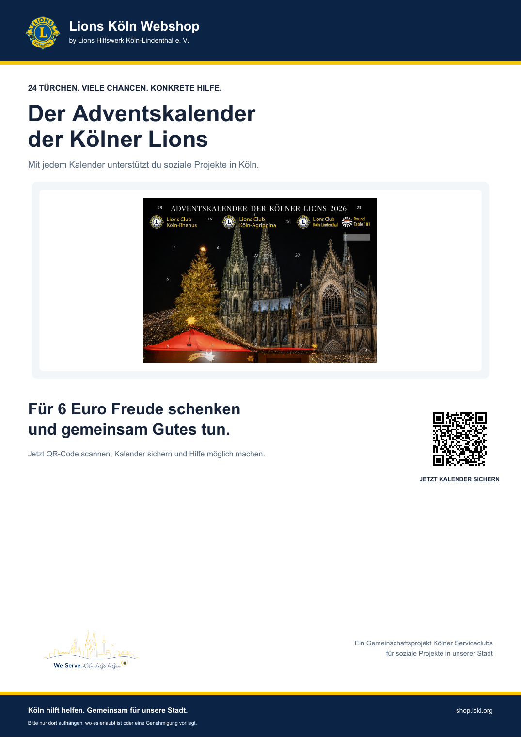 Adventskalender 2026 – Verkaufsplakat A4